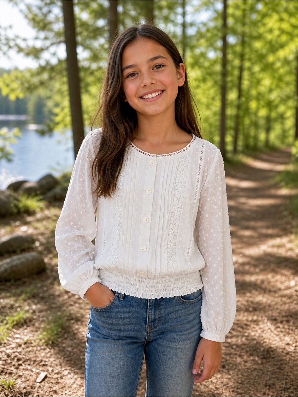 Abercrombie Kids White Long-Sleeve Top